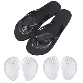 2 Pairs Silicone Gel Thong Sandal Cushions Pad Toe Protectors Anti Slip Flip Flop Gel Inserts Guards Insoles Shoes Grip Pads Forefoot Pads