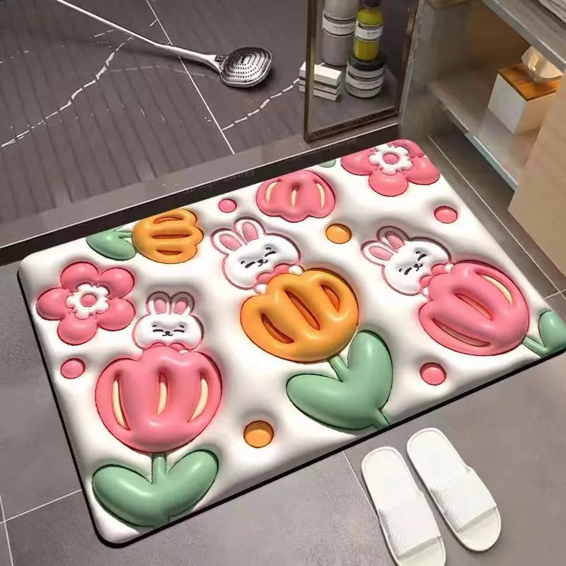 3D Visual Diatom mud Anti-Slip Absorbent Mat