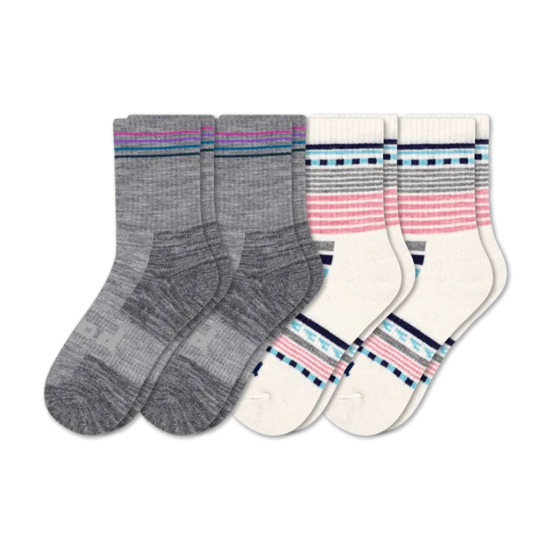 4 Pack - Women's Hiking Crew Pacas Socks