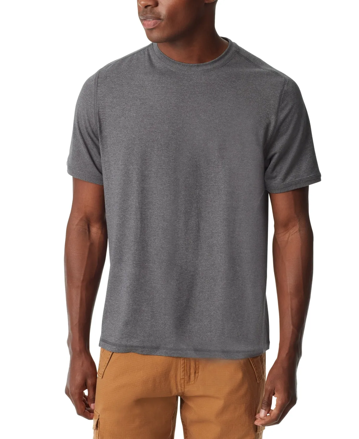 BASS OUTDOOR Mens Core Performance Short Sleeve T Shirt Grey Large