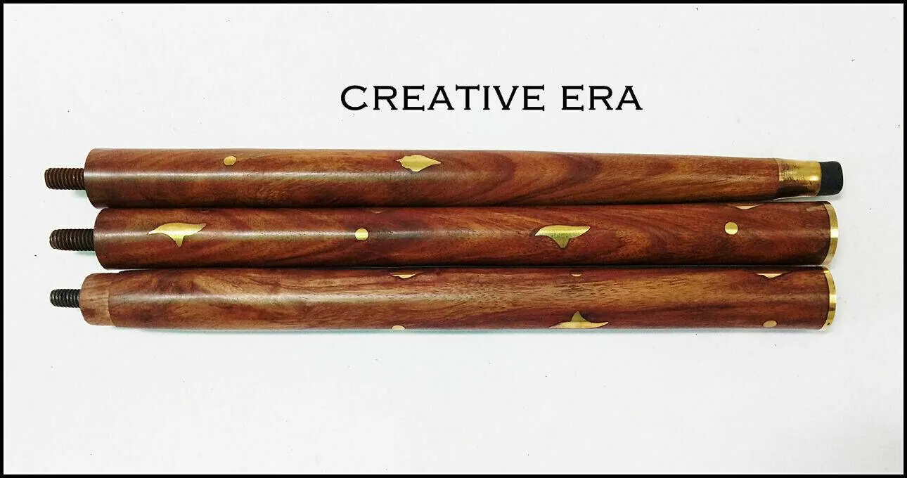 Bastón de latón antiguo con mango victoriano, bastón de madera estilo Vintage, diseñador 