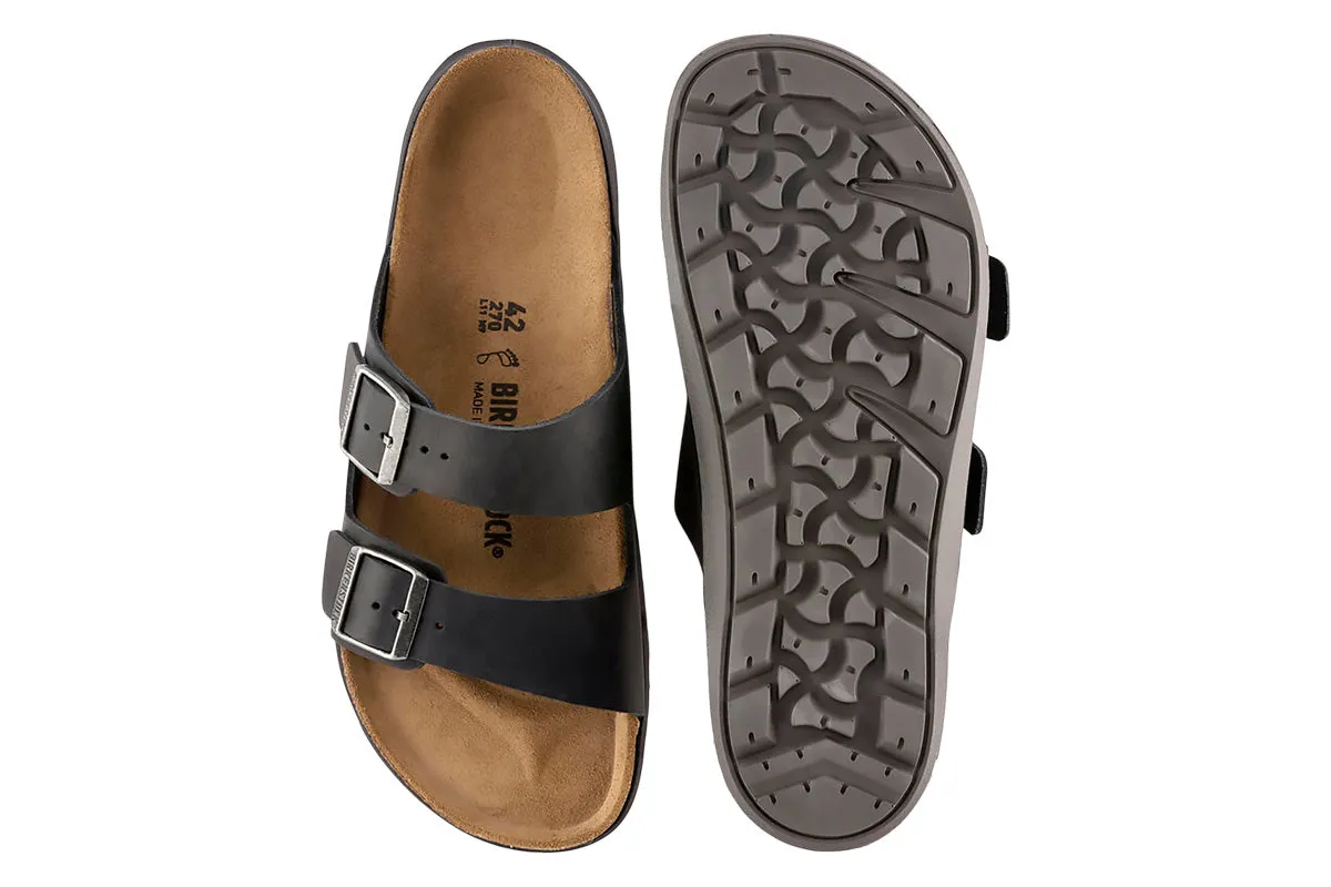 Birkenstock Arizona Cross Town R Black Waxy/Oiled Leather Mens