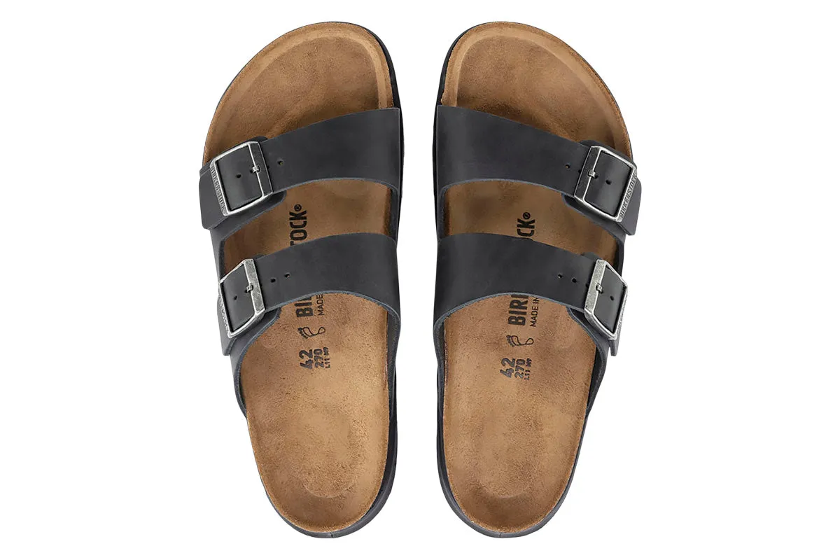 Birkenstock Arizona Cross Town R Black Waxy/Oiled Leather Mens