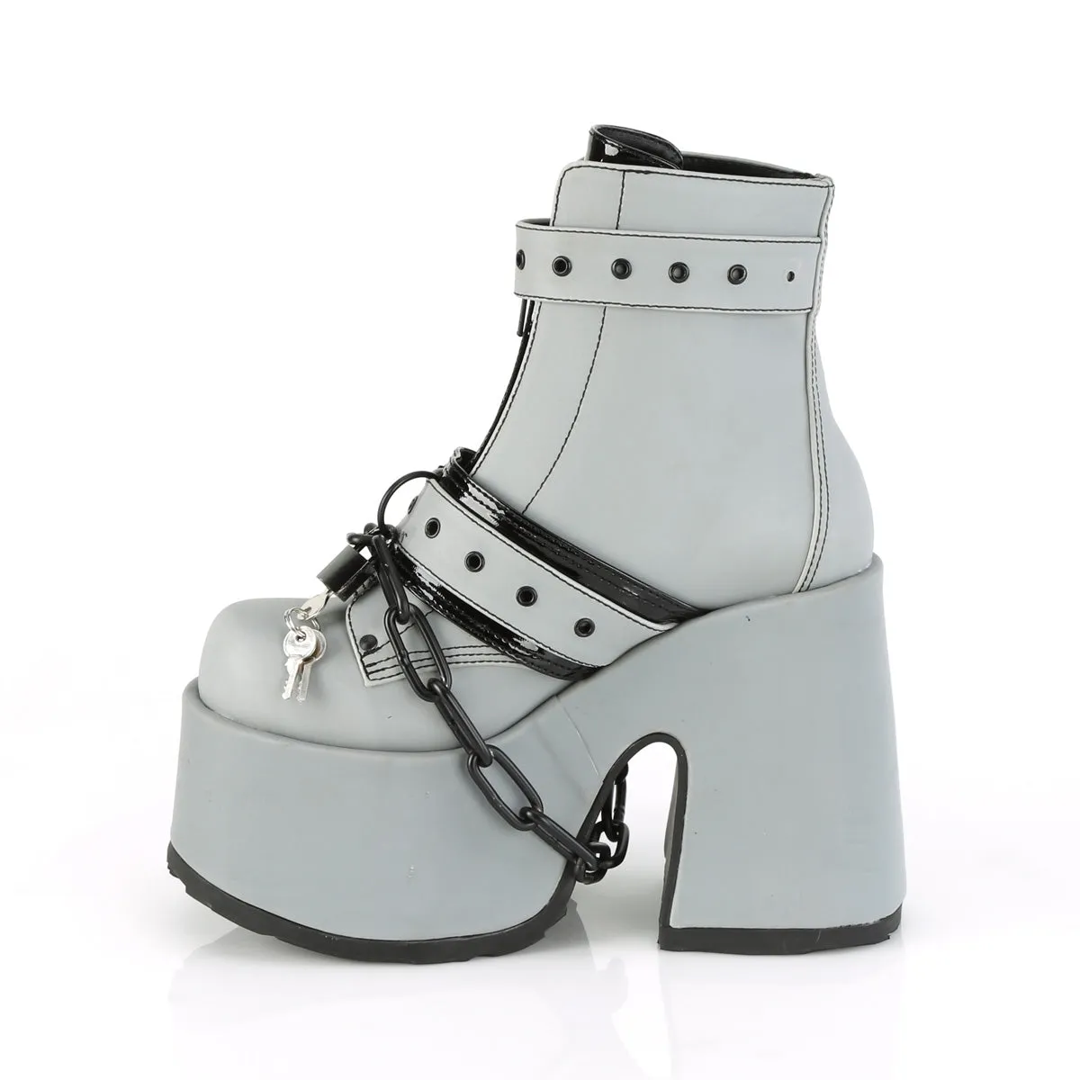 CAMEL-205 Demoniacult Alternative Footwear Women's Chunky Ankle Boots