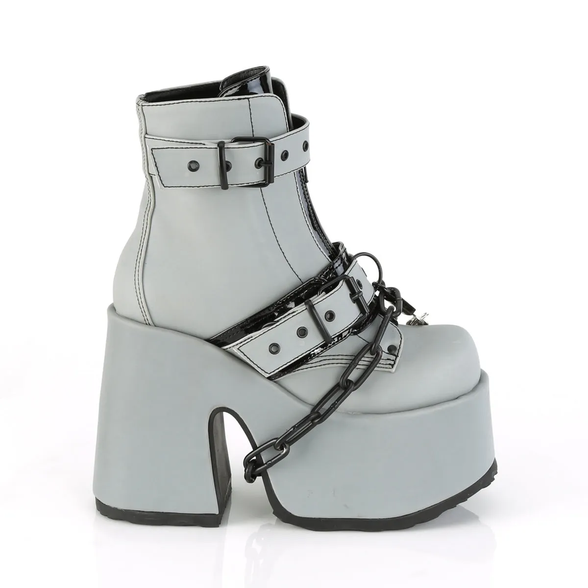 CAMEL-205 Demoniacult Alternative Footwear Women's Chunky Ankle Boots