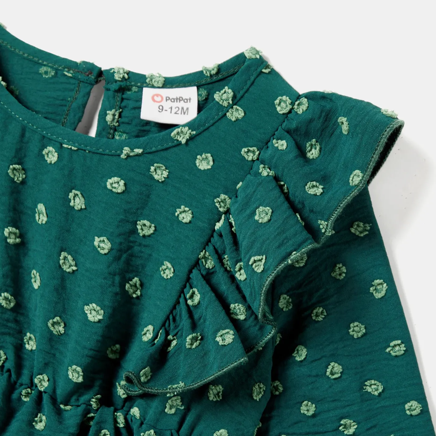 Family Matching Suit for Parent-Child, Solid Color Long Sleeve Polyester Clothes