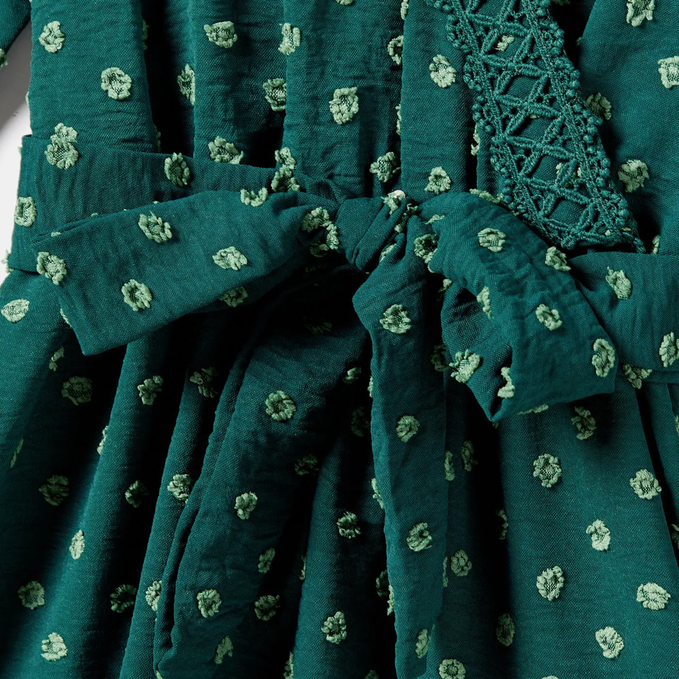 Family Matching Suit for Parent-Child, Solid Color Long Sleeve Polyester Clothes
