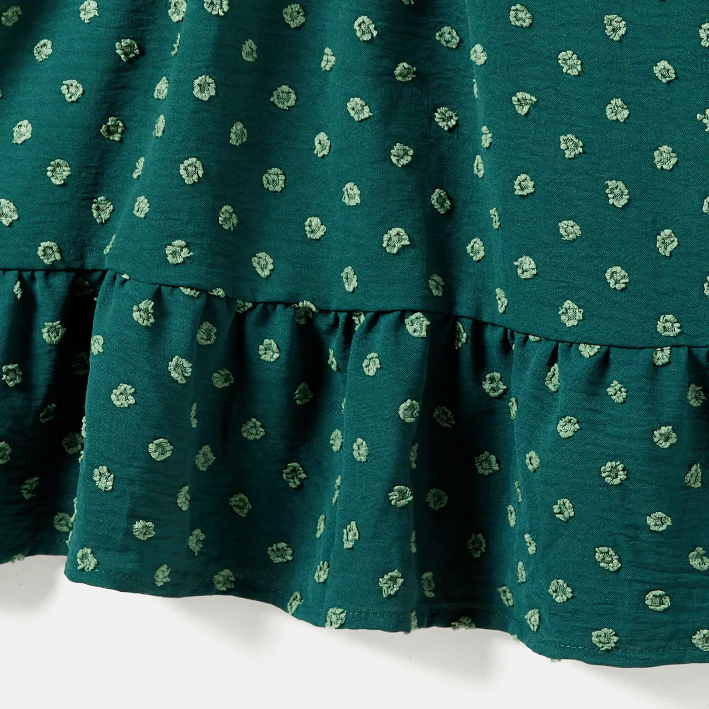 Family Matching Suit for Parent-Child, Solid Color Long Sleeve Polyester Clothes