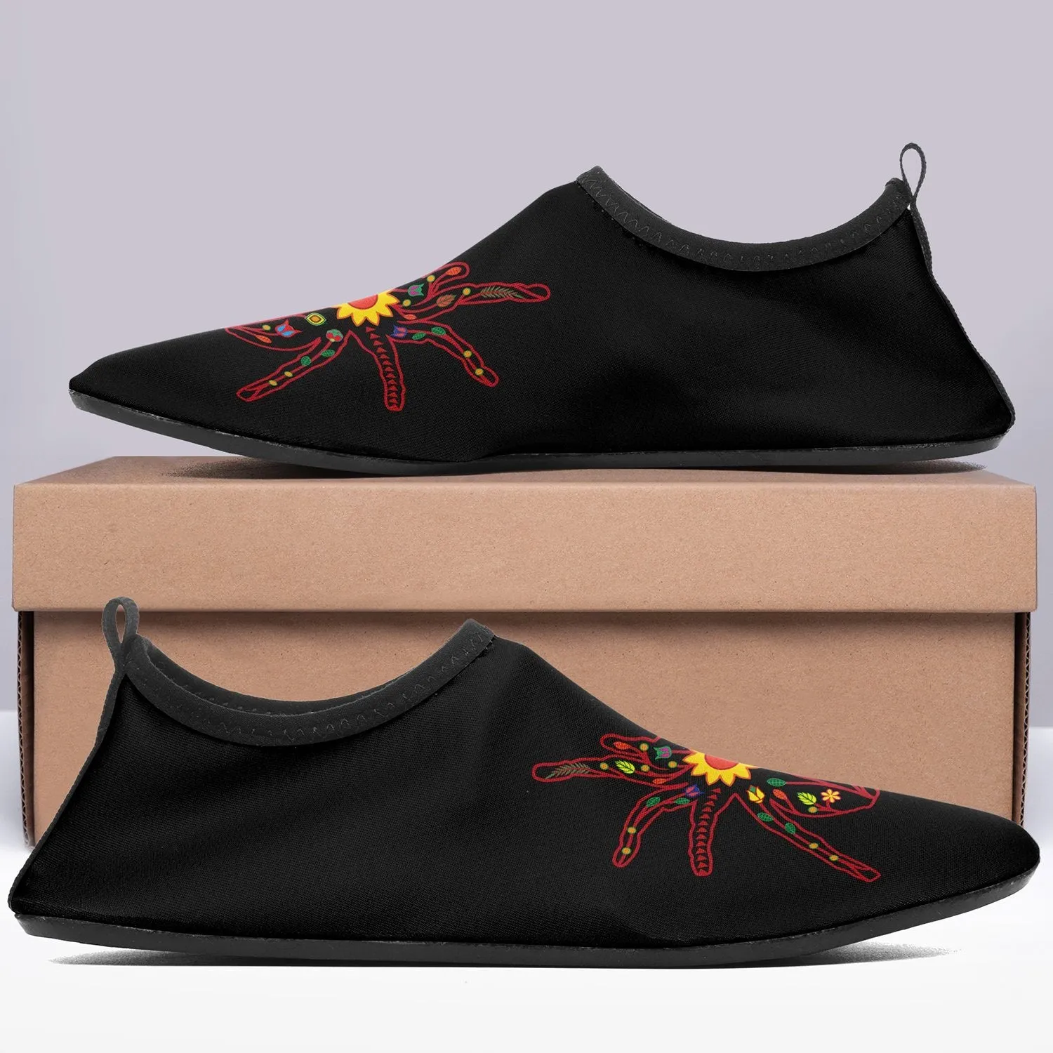 Floral Spider Sockamoccs Slip On Shoes