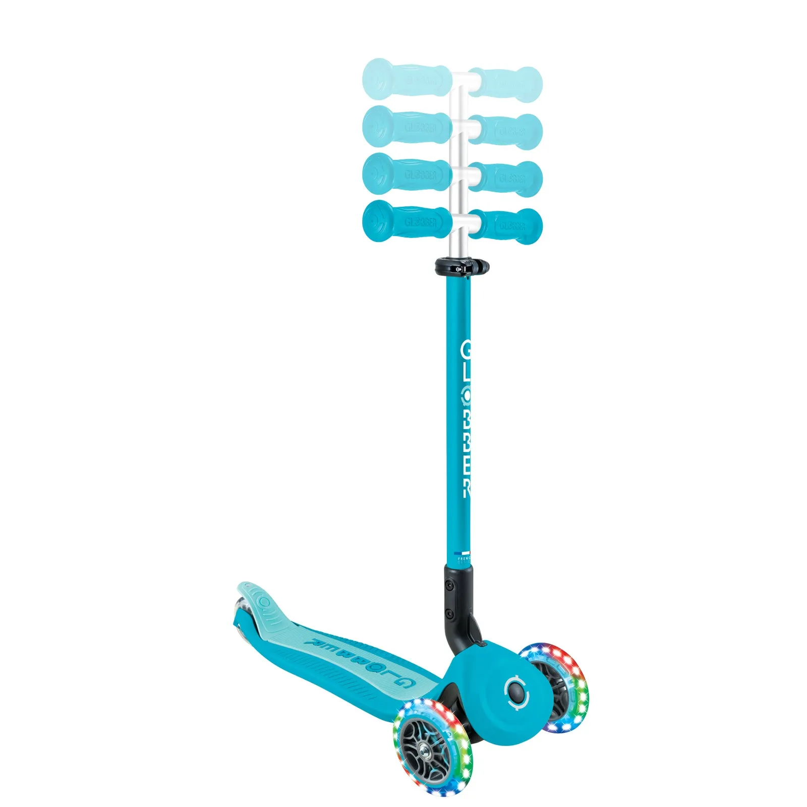 Globber Go Up Active Lights 360 - Aqua/Soft Cyan