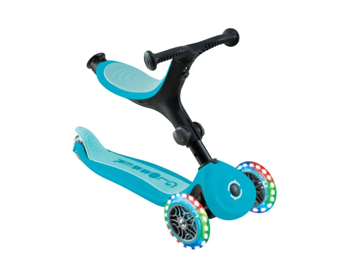 Globber Go Up Active Lights 360 - Aqua/Soft Cyan