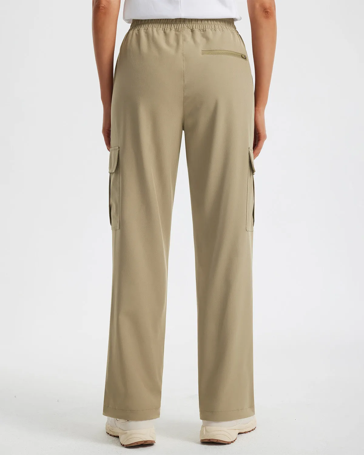 Libin Women's Drawstring Multiple Pockets Casual Cargo Pants Regular-29''