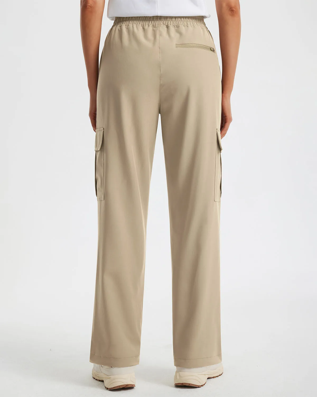 Libin Women's Drawstring Multiple Pockets Casual Cargo Pants Regular-29''