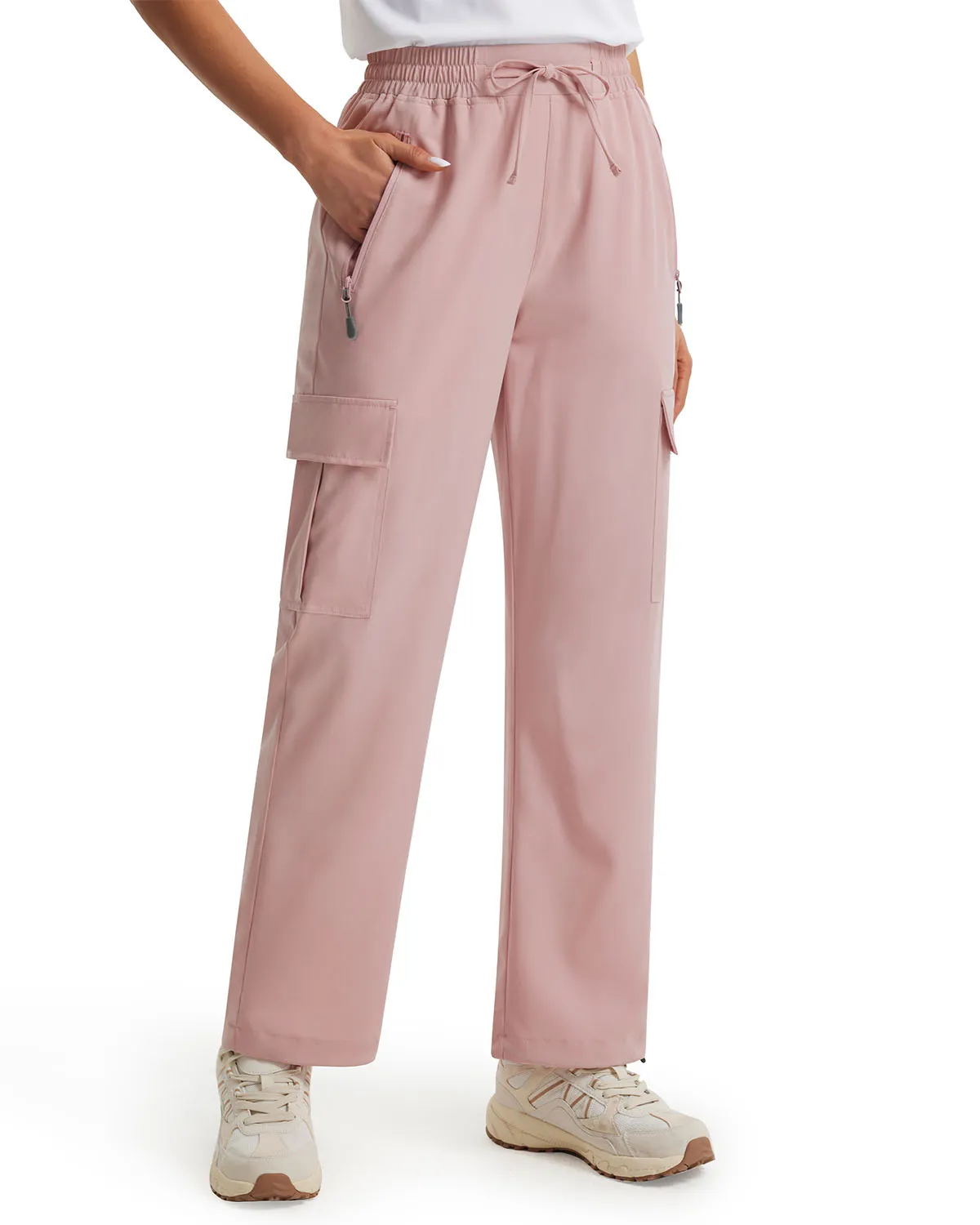 Libin Women's Drawstring Multiple Pockets Casual Cargo Pants Regular-29''