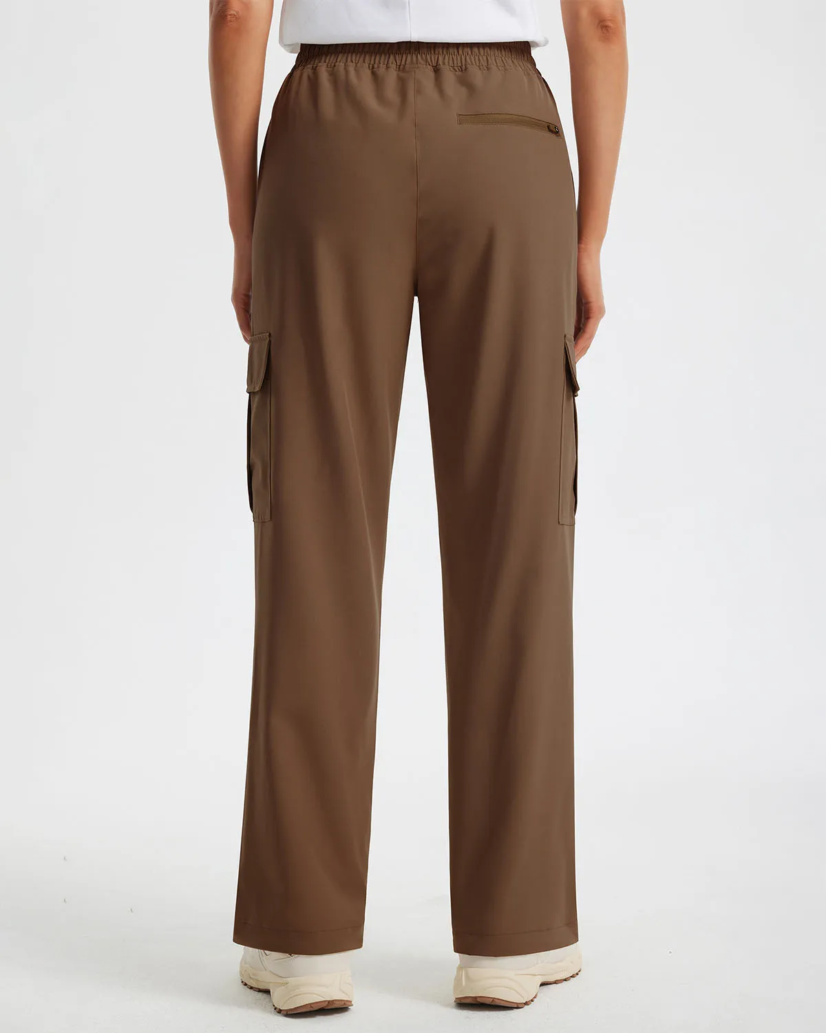 Libin Women's Drawstring Multiple Pockets Casual Cargo Pants Regular-29''