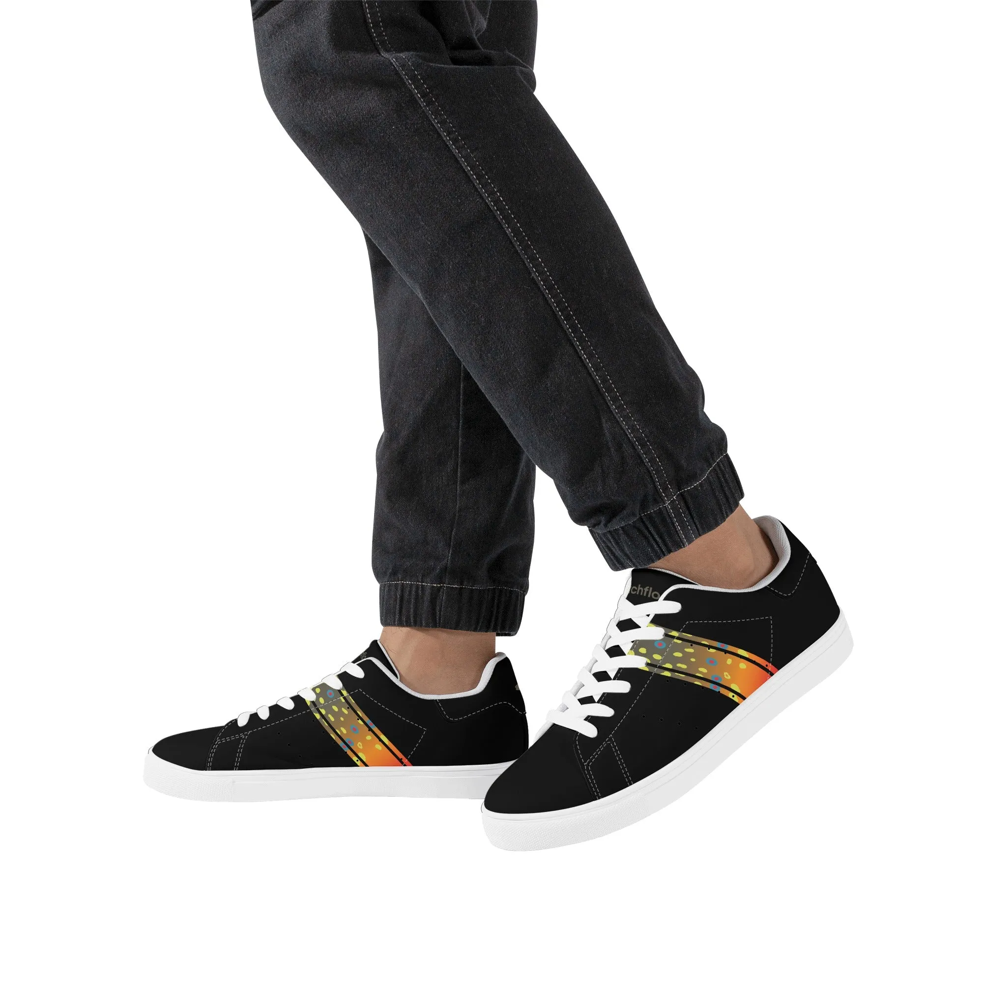 Mens Brookietown Racer Vegan Leather Sneaker (black)