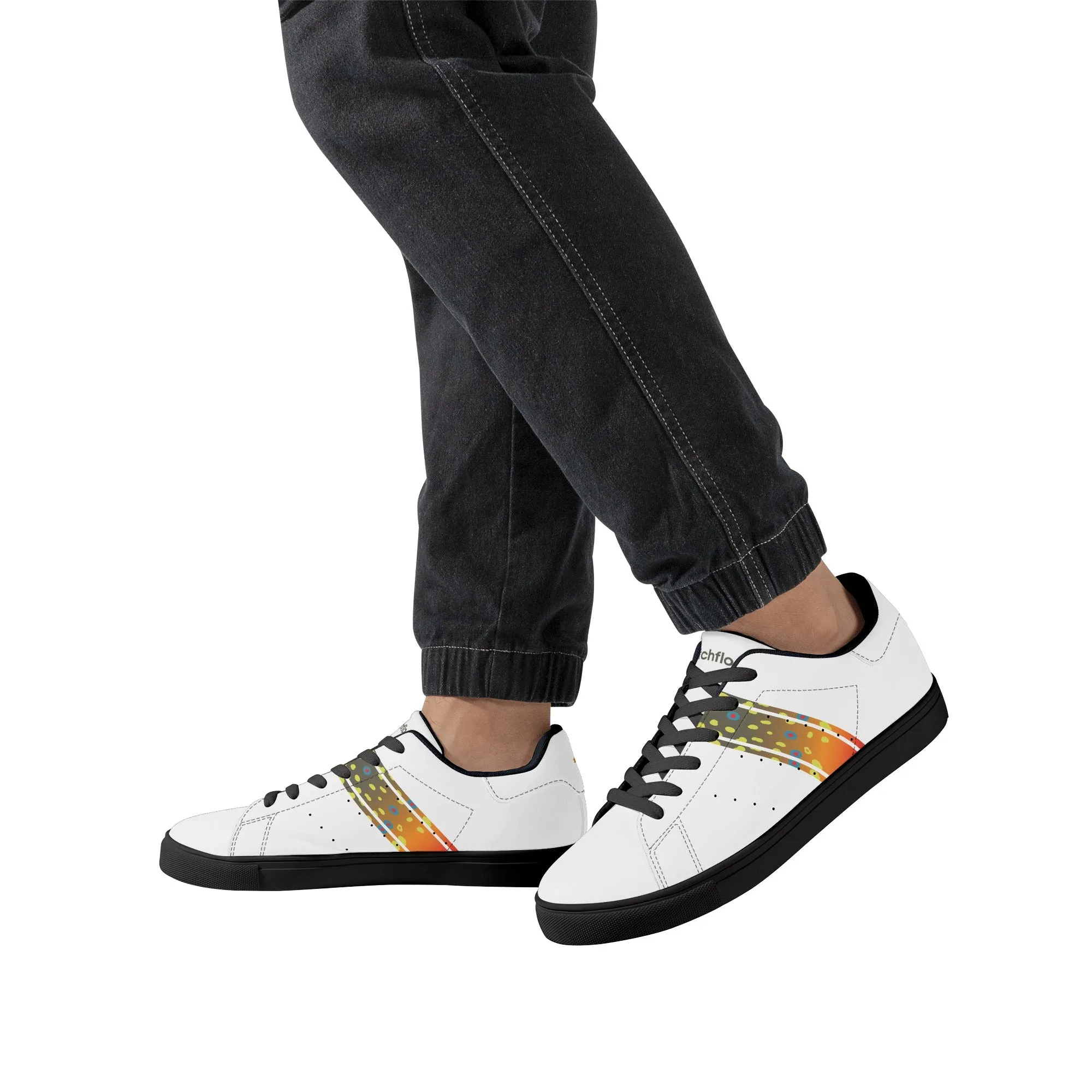 Mens Brookietown Racer Vegan Leather Sneaker (white)