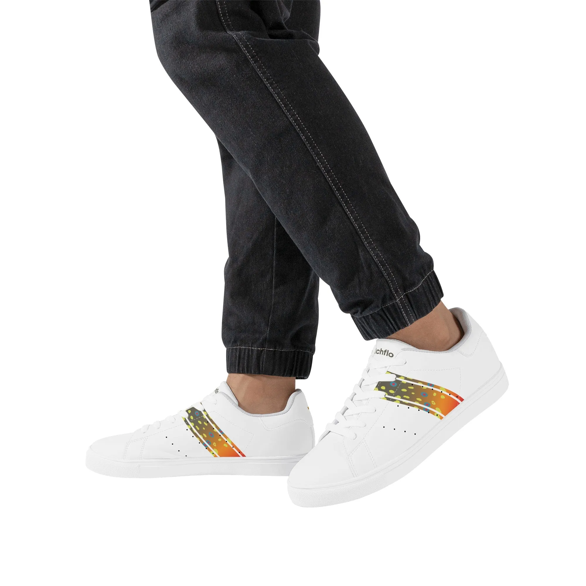 Mens Brookietown Racer Vegan Leather Sneaker (white)