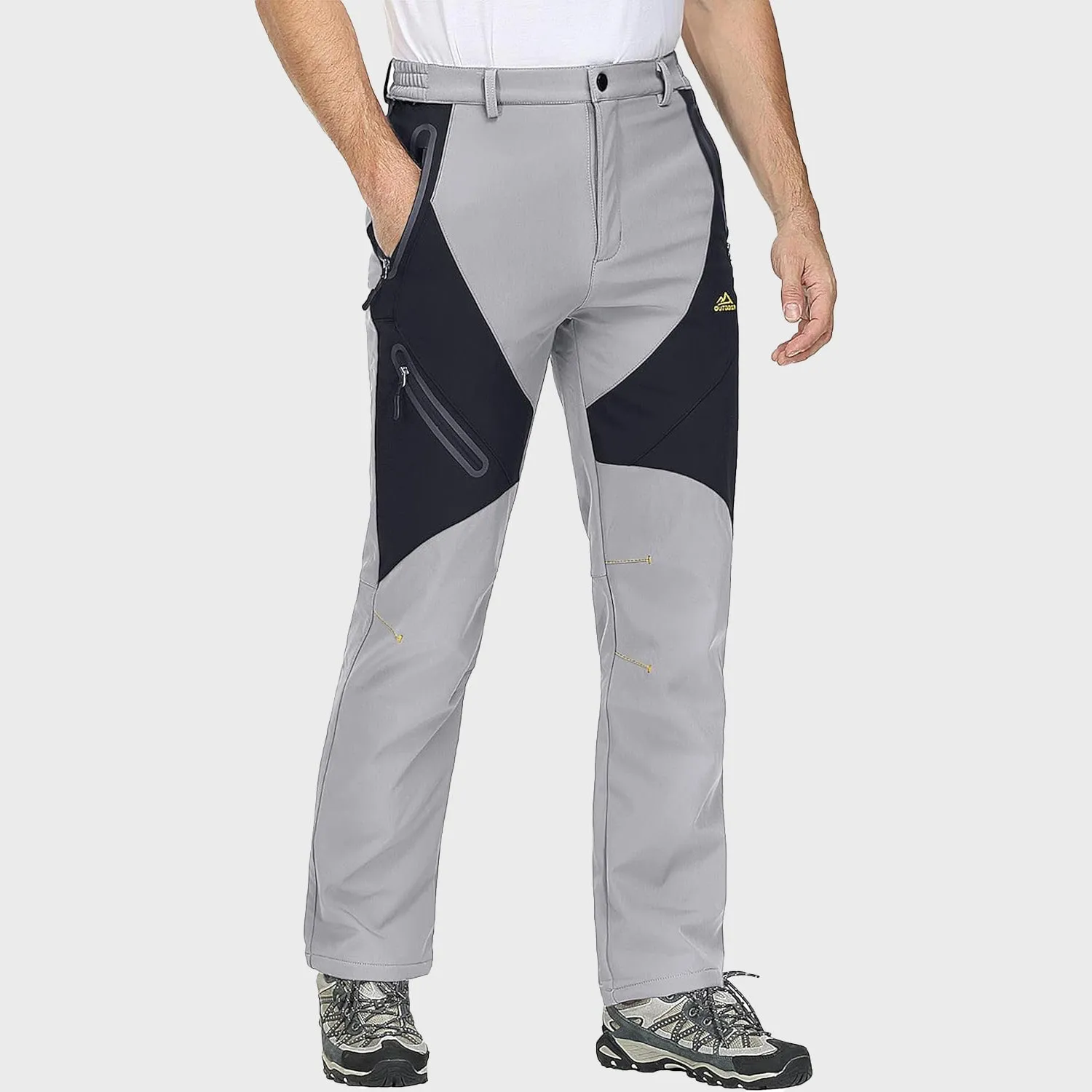 Men's Winter Pants Snow Pants Fleece Lined Water Resistant with 4 Zip Pockets Skiing Pants