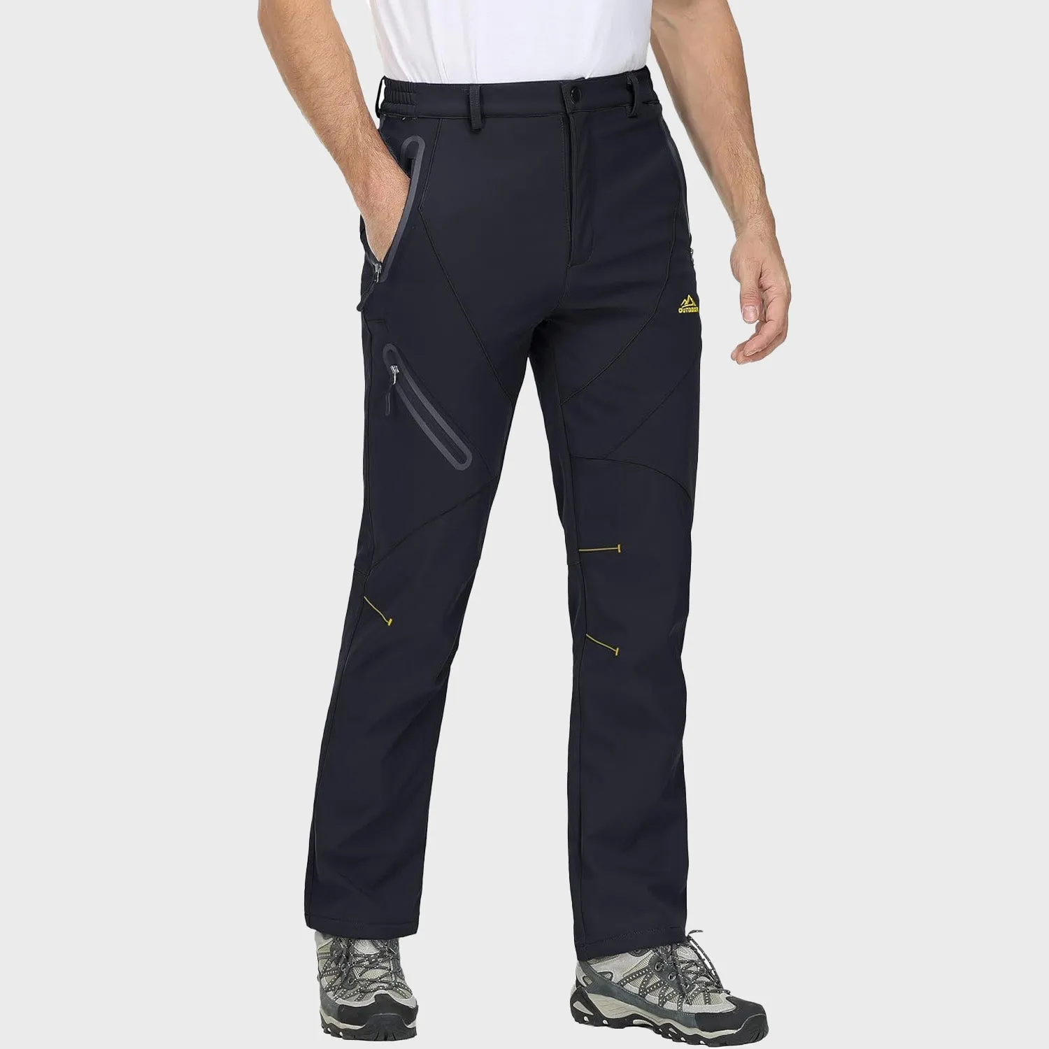 Men's Winter Pants Snow Pants Fleece Lined Water Resistant with 4 Zip Pockets Skiing Pants