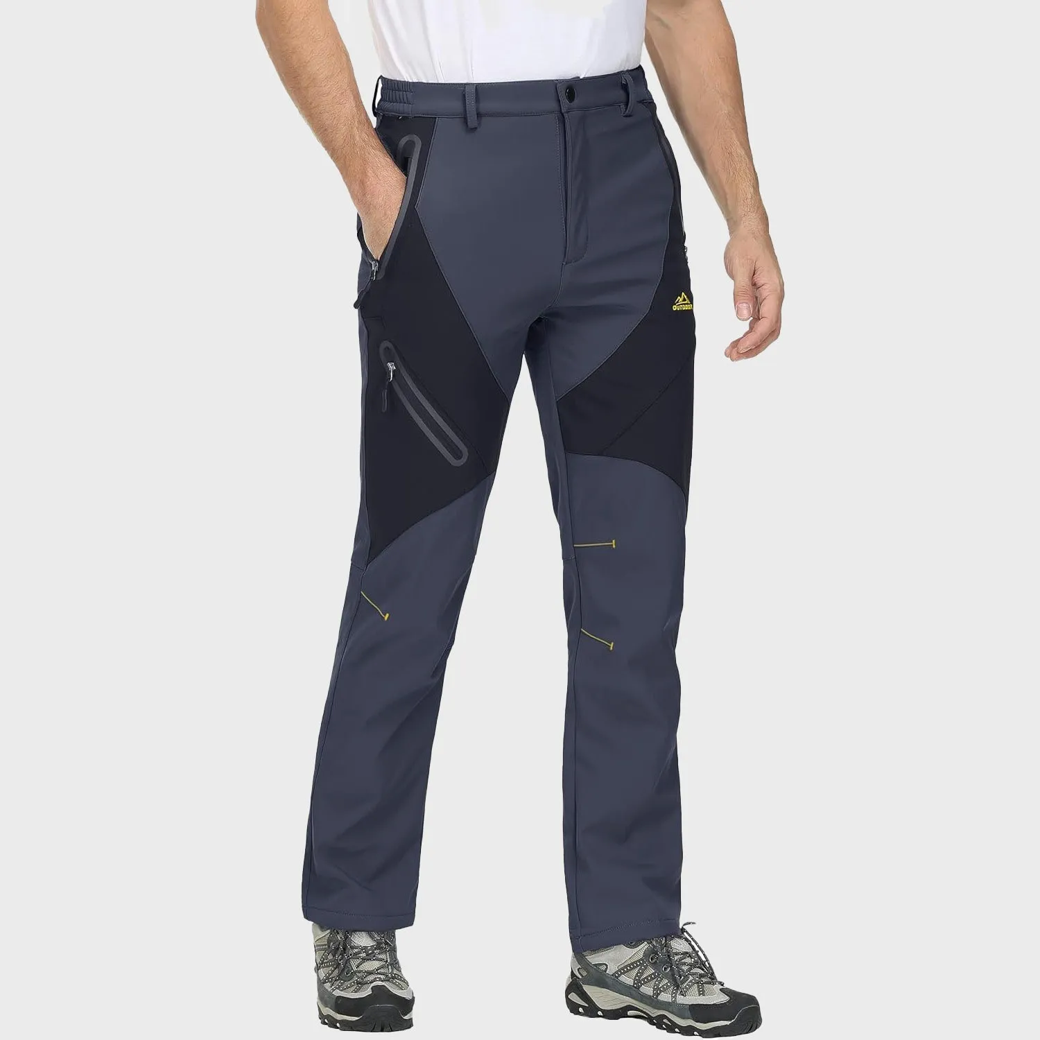Men's Winter Pants Snow Pants Fleece Lined Water Resistant with 4 Zip Pockets Skiing Pants