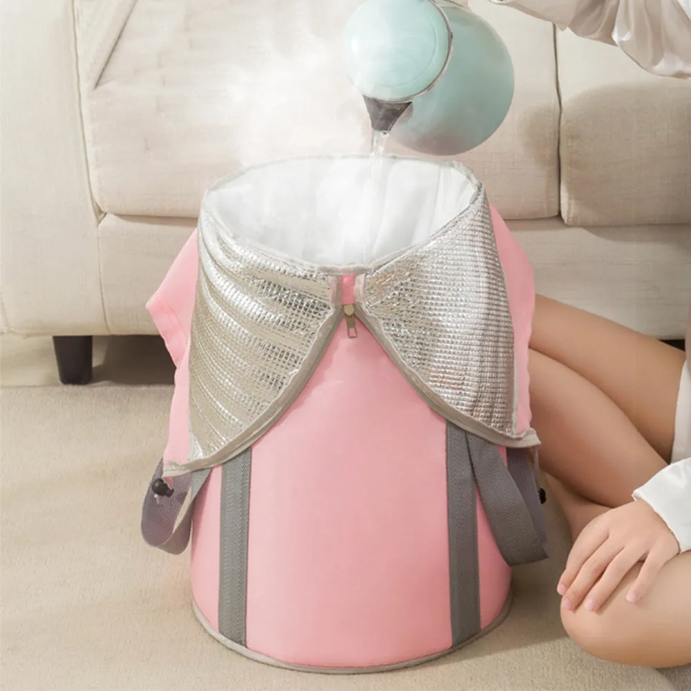 Outdoor Travel Foldable Foot Bath Bucket Portable Foot Spa Soaking Bucket with Storage Bag-Style 3