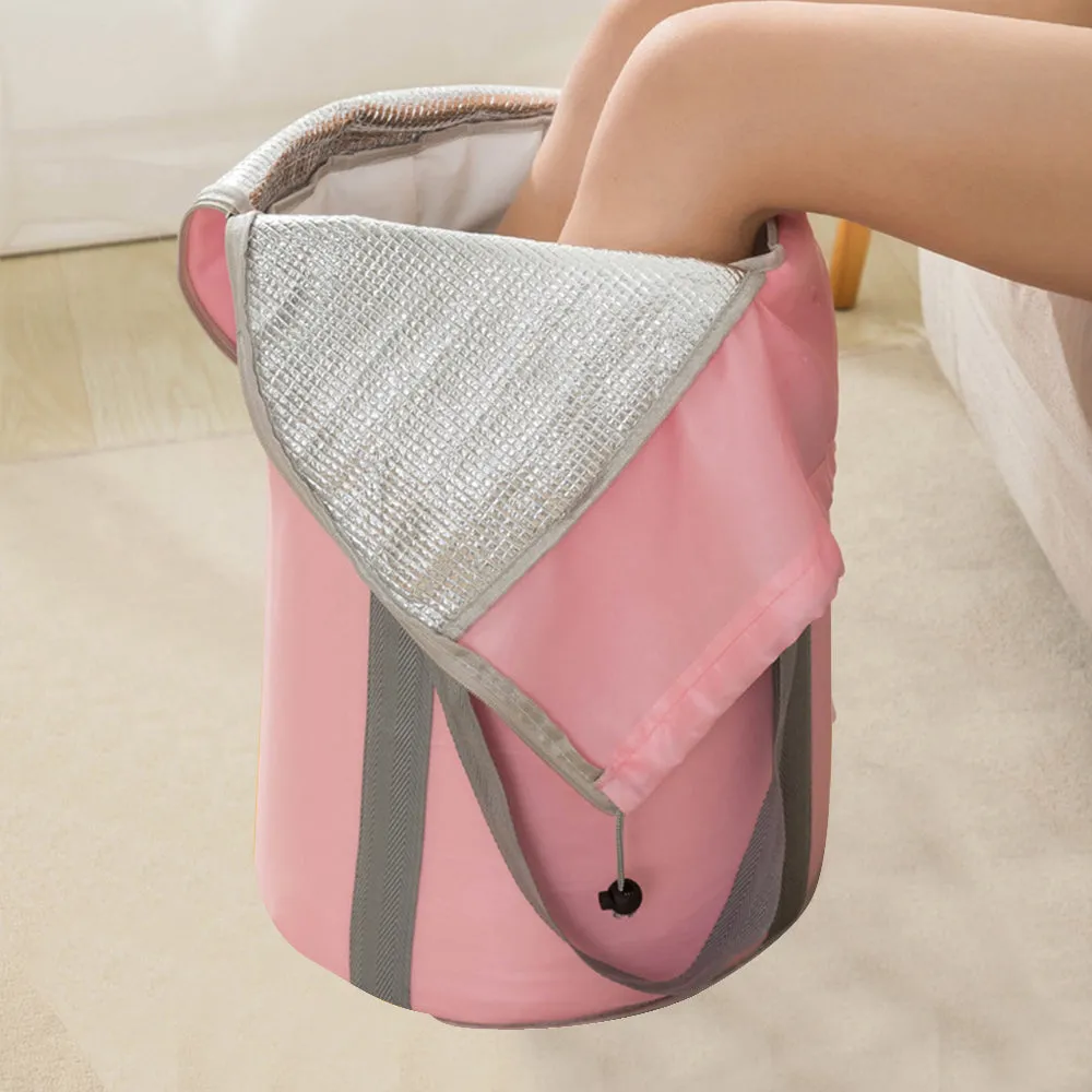 Outdoor Travel Foldable Foot Bath Bucket Portable Foot Spa Soaking Bucket with Storage Bag-Style 3