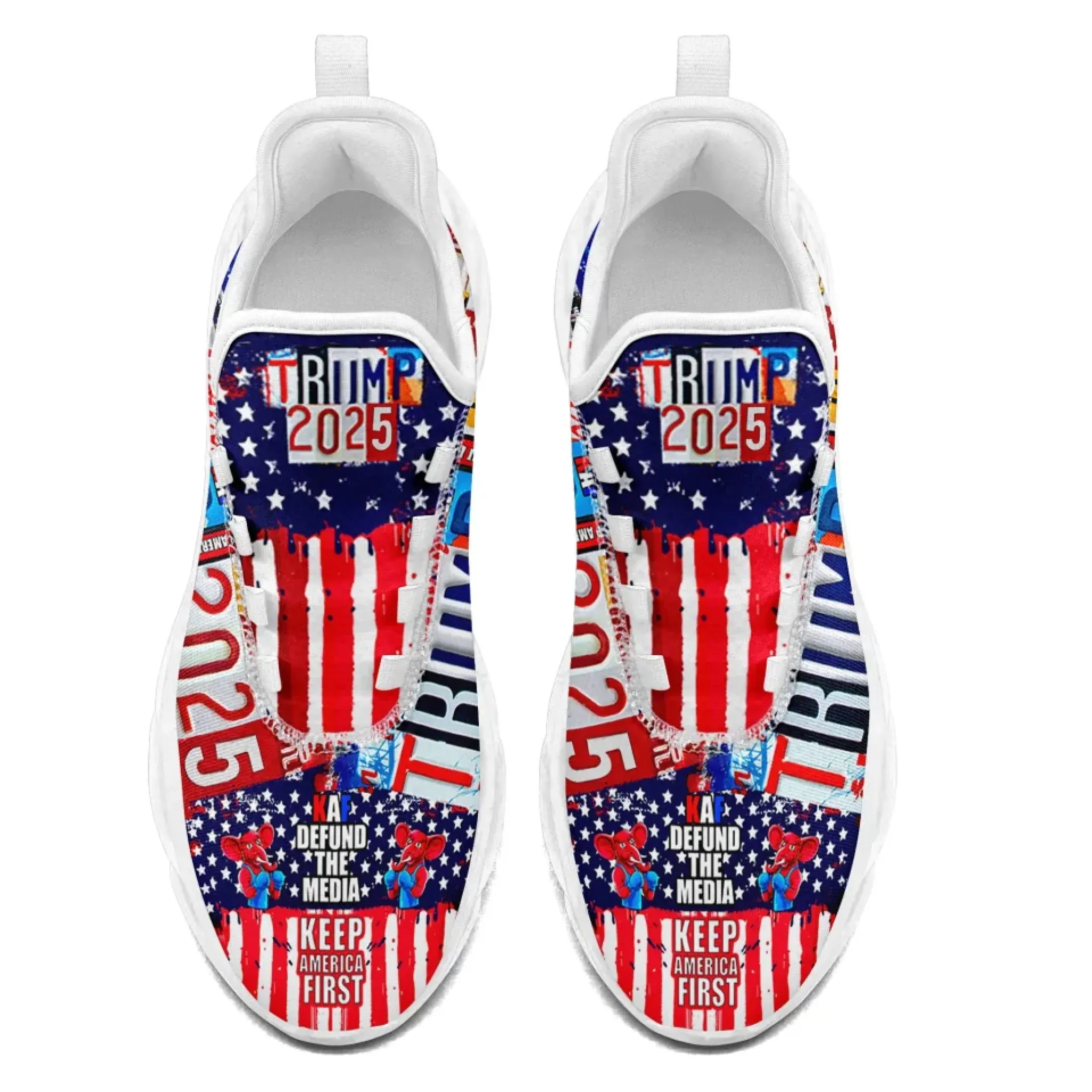 Personalized Trump 2025 Sneakers, Custom Breathable Walking Shoes, Patriotic Running Shoes