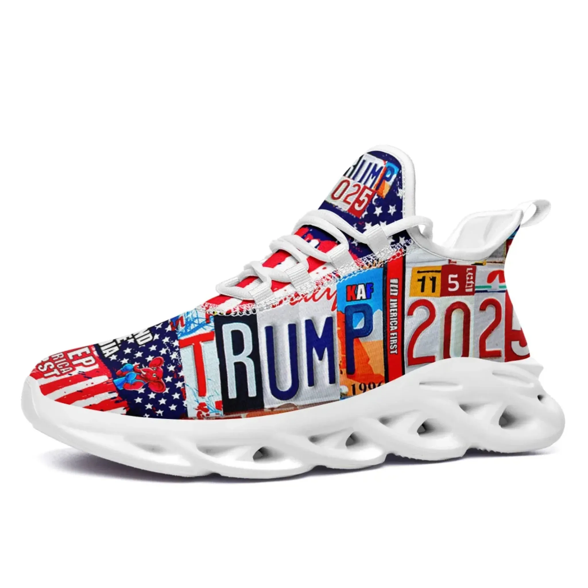 Personalized Trump 2025 Sneakers, Custom Breathable Walking Shoes, Patriotic Running Shoes