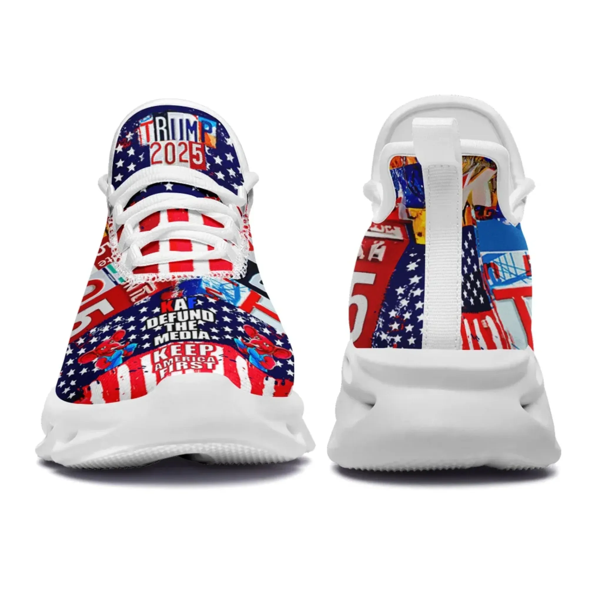 Personalized Trump 2025 Sneakers, Custom Breathable Walking Shoes, Patriotic Running Shoes
