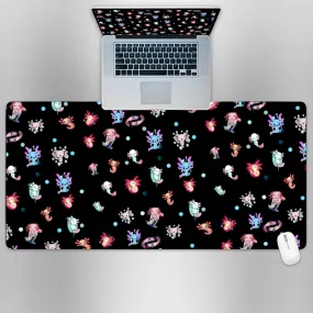 Premium PU Leather Mouse Pads | Non-Slip |Waterproof | Stylish & Durable | Cute Axolotl Pattern