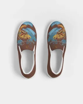 (QUICK SHIP) (ARTIST ORIGINAL) Mens Stewart Forrest Brown Trout Slip-On Canvas Shoe (brown)