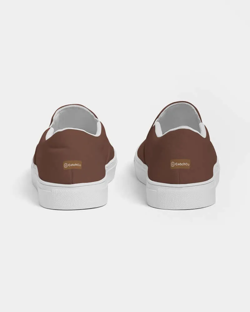 (QUICK SHIP) (ARTIST ORIGINAL) Mens Stewart Forrest Brown Trout Slip-On Canvas Shoe (brown)