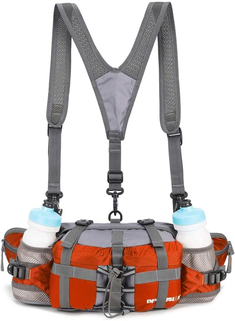 VISCNE Outdoor Fanny Pack Hiking Fishing Waist Bag 2 Water Bottle Holder Lumbar Pack