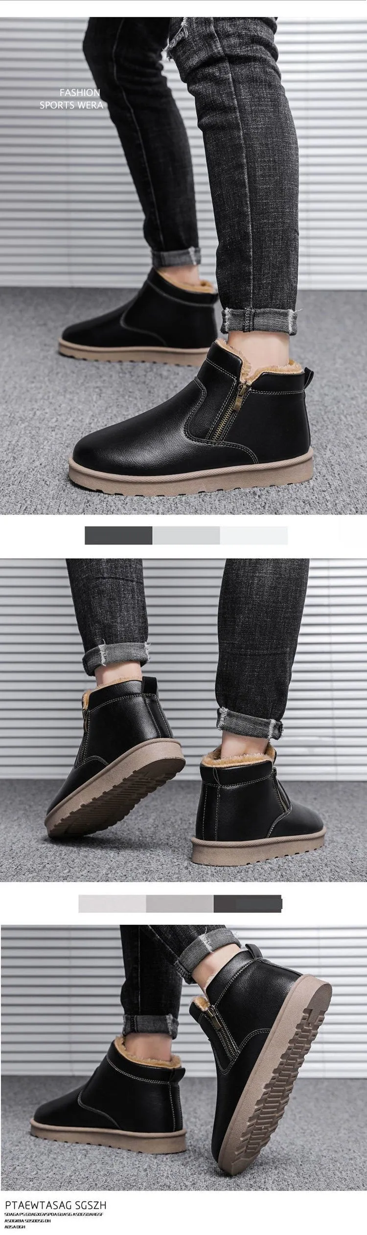 Winter Men's Thickened Warm Cotton Shoes Outdoor Waterproof Non-slip Snow Boots