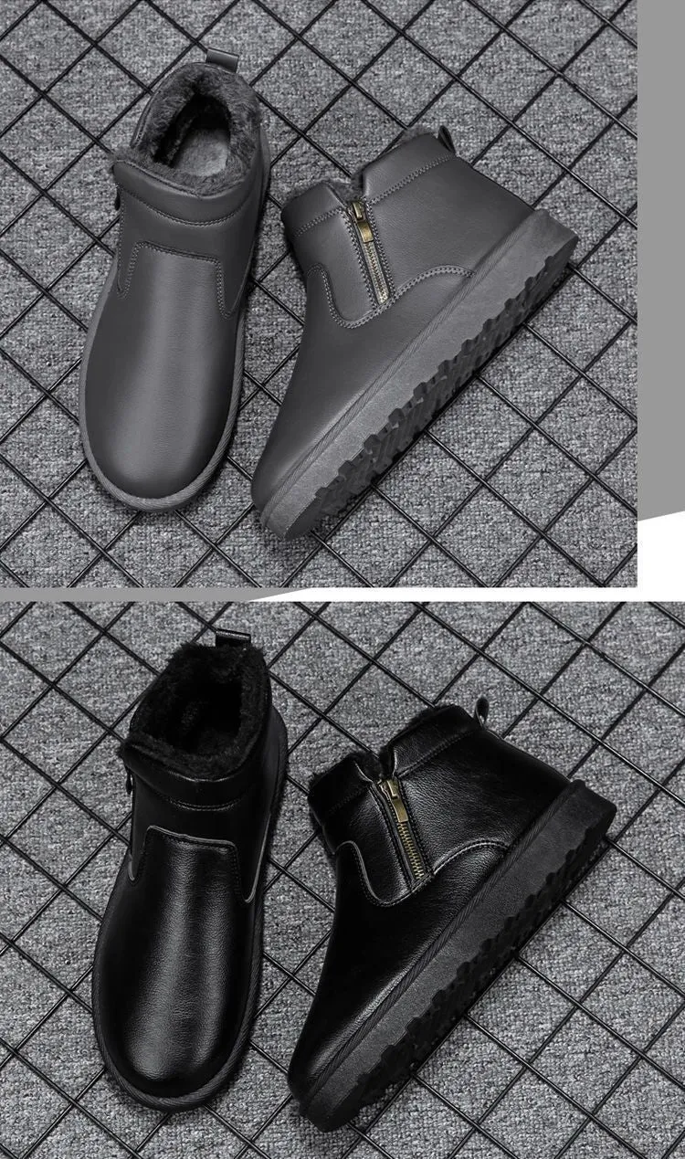 Winter Men's Thickened Warm Cotton Shoes Outdoor Waterproof Non-slip Snow Boots