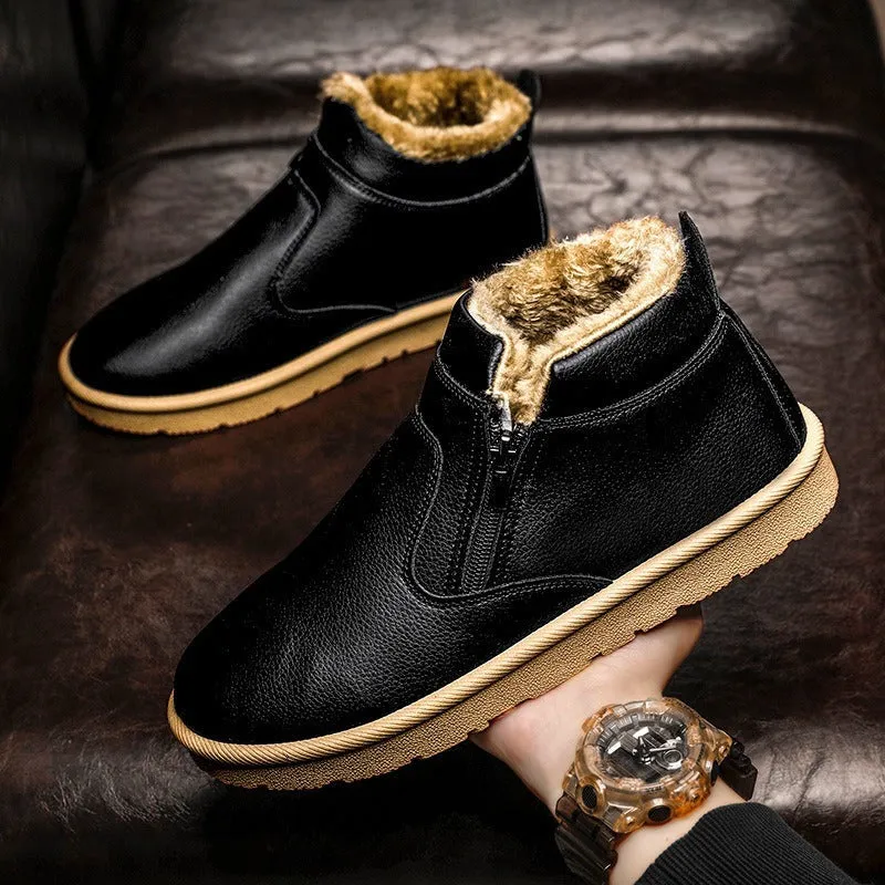 Winter Men's Thickened Warm Cotton Shoes Outdoor Waterproof Non-slip Snow Boots