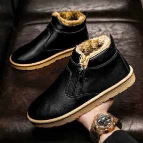 Winter Men's Thickened Warm Cotton Shoes Outdoor Waterproof Non-slip Snow Boots
