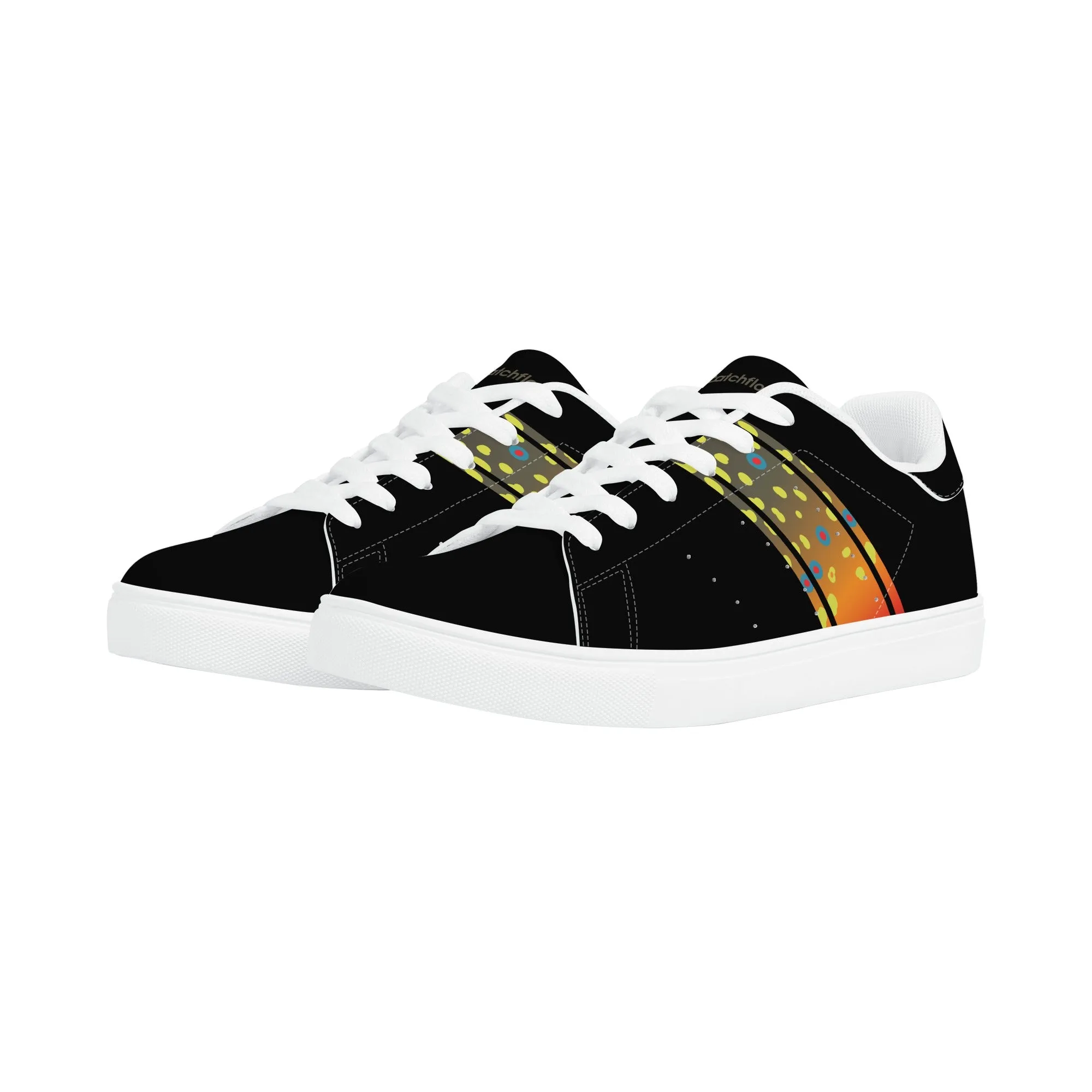 Womens Brookietown Racer Vegan Leather Sneaker (black)