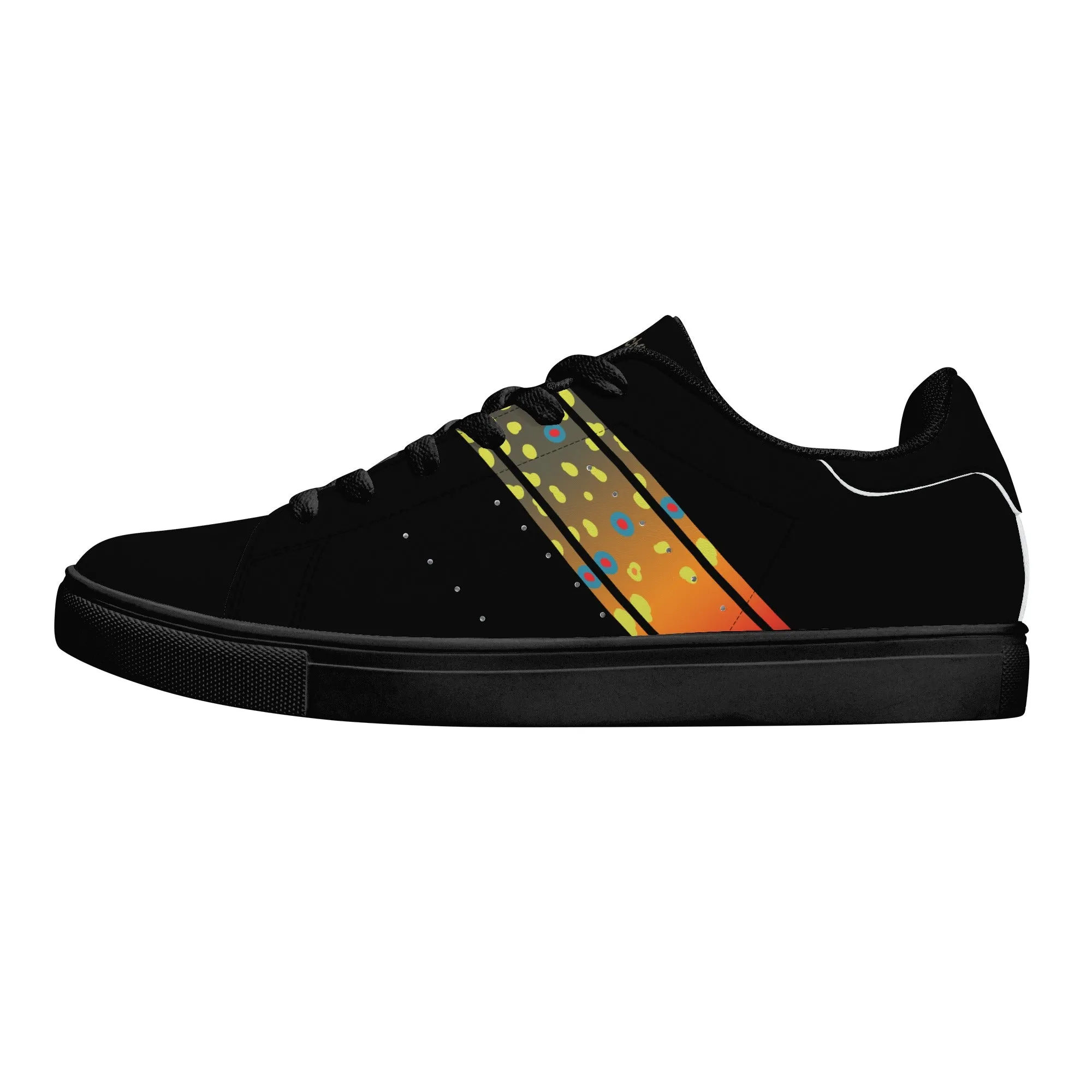 Womens Brookietown Racer Vegan Leather Sneaker (black)