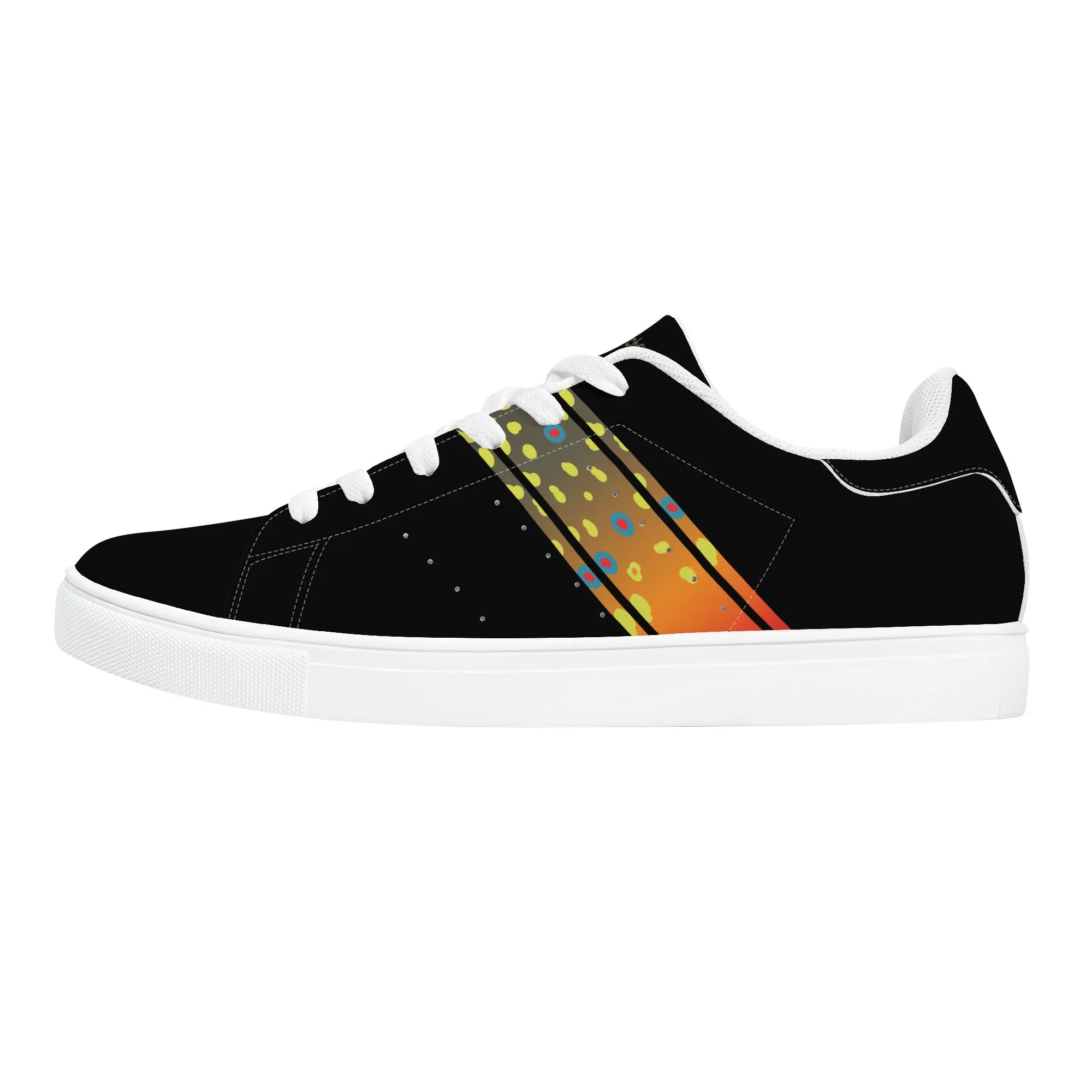 Womens Brookietown Racer Vegan Leather Sneaker (black)
